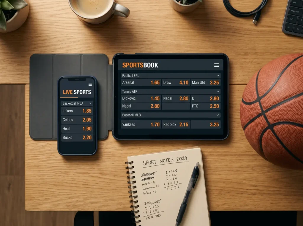 Comparación de cuotas NBA entre diferentes operadores españoles en pantalla