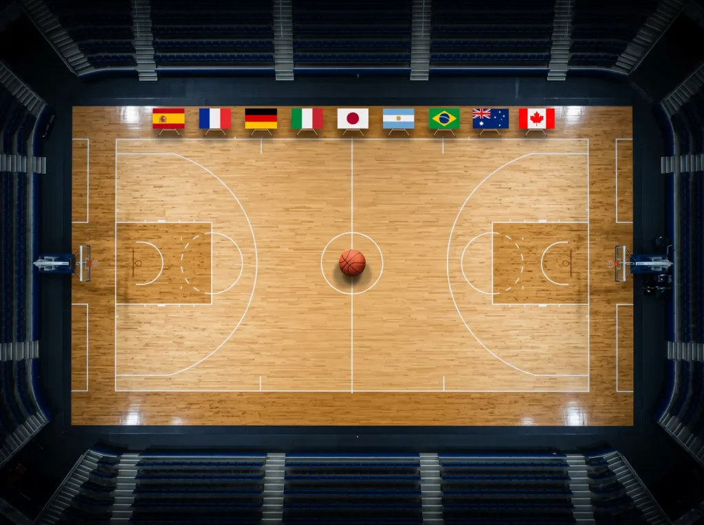 Mapa mundial con jugadores internacionales NBA destacados y conexión con apuestas